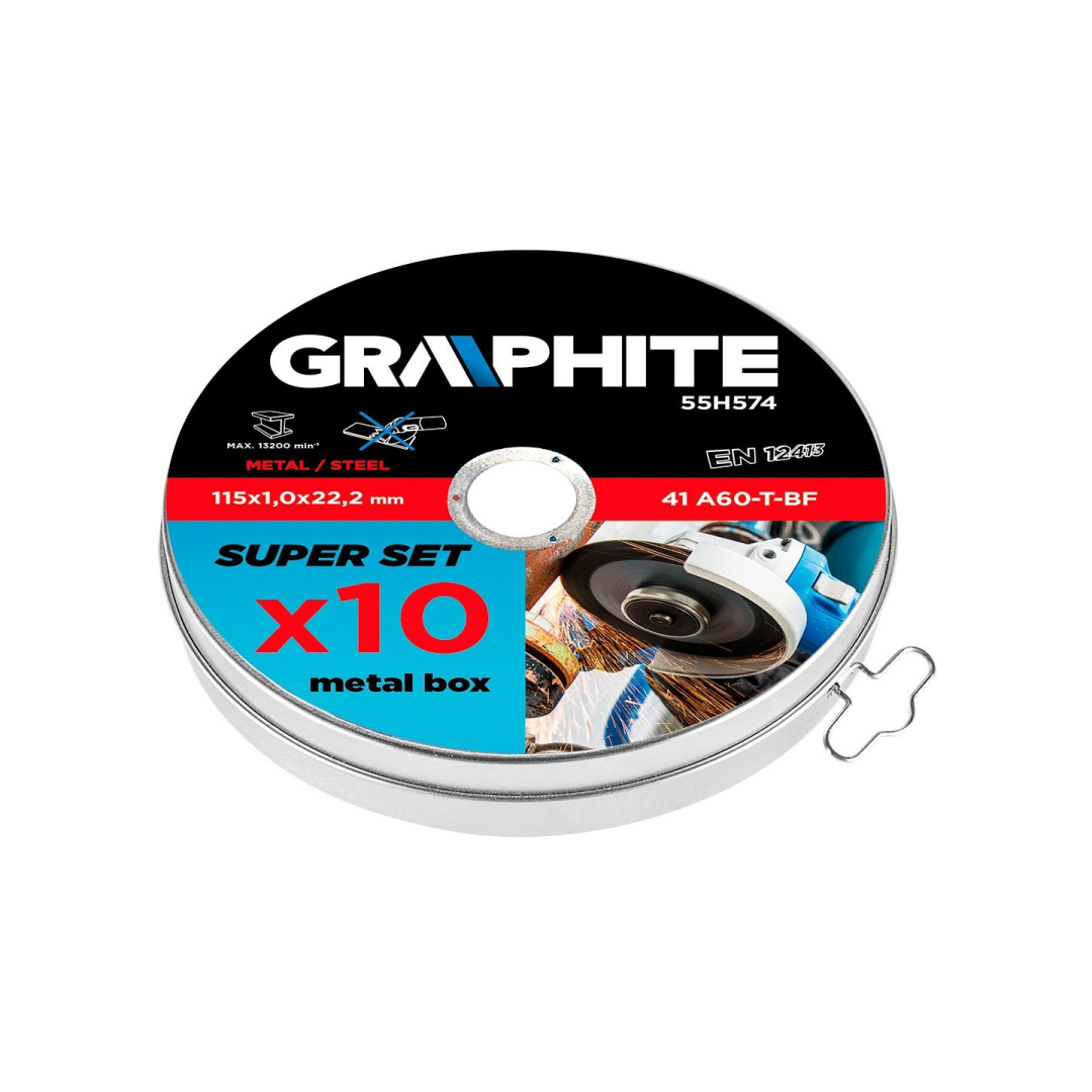 Metalo pj. diskas, 115x1x22.2 mm Graphite Metalo pj. diskas, 115x1x22.2 mm Graphite