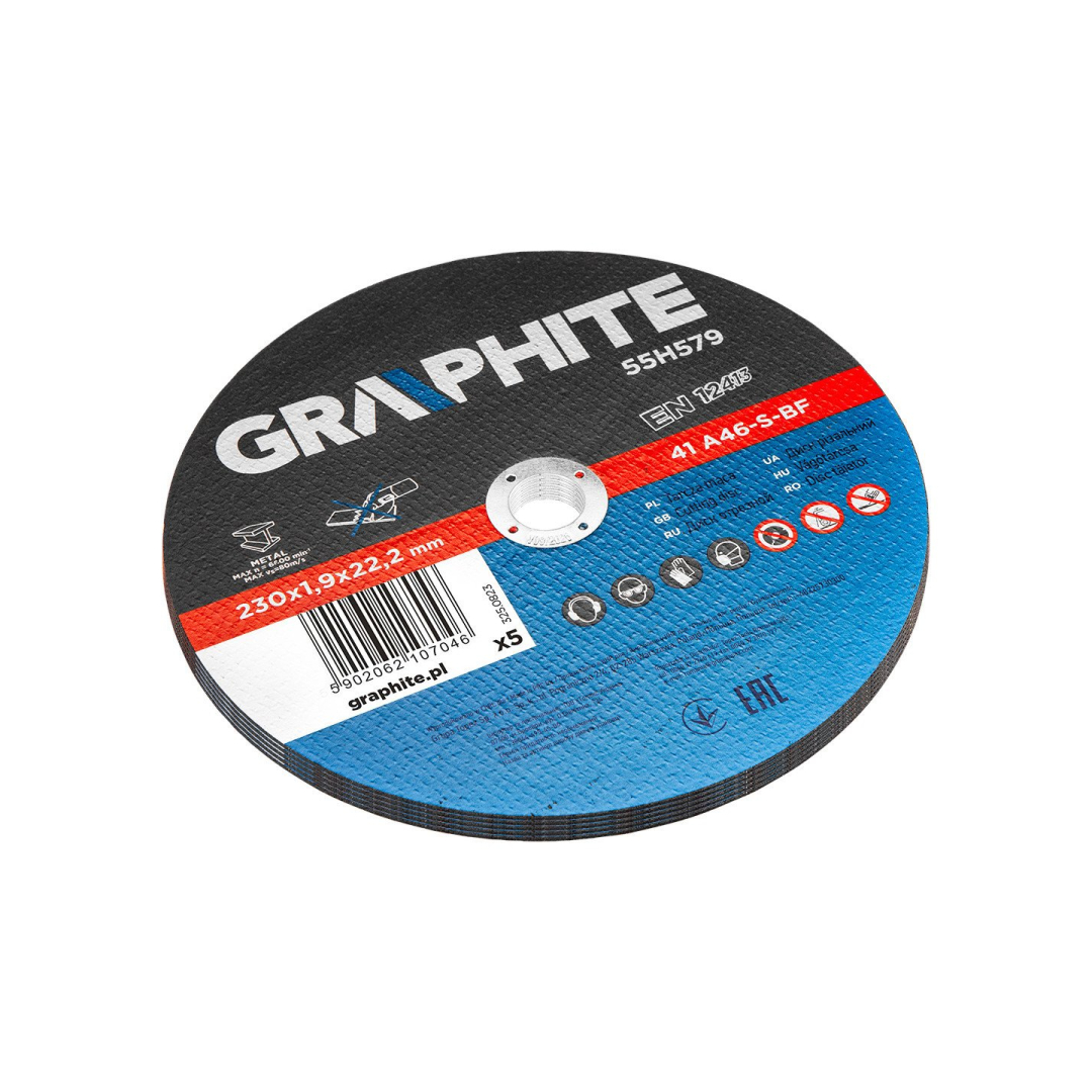 Metalo pjovimo diskai 230 x 1,9 x 22,2 mm, 41 A46-S-BF, 5 vnt. 7