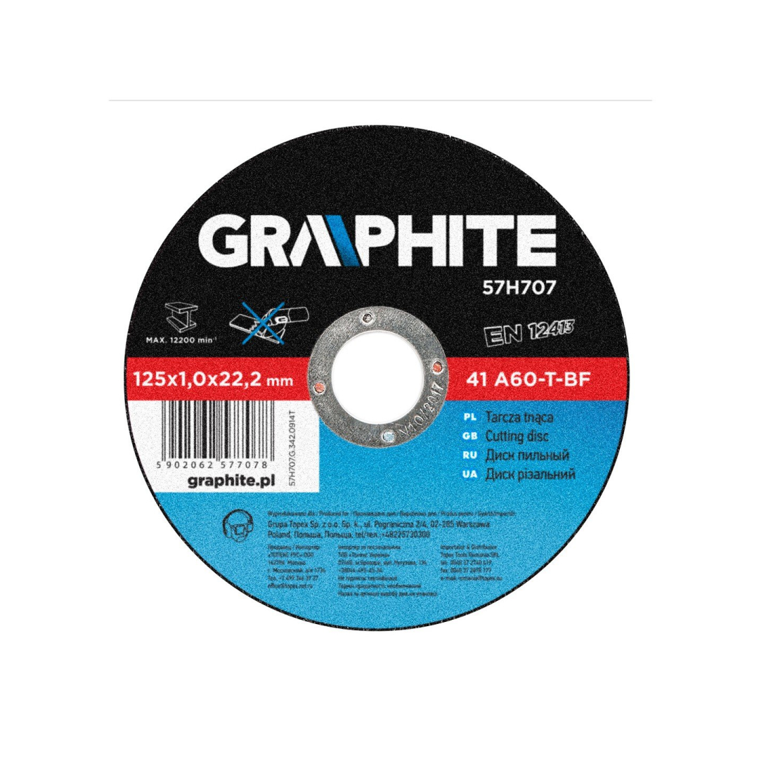 Metalo pjovimo diskas 125 x 1,0 x 22 mm Metalo pjovimo diskas 125 x 1,0 x 22 mm