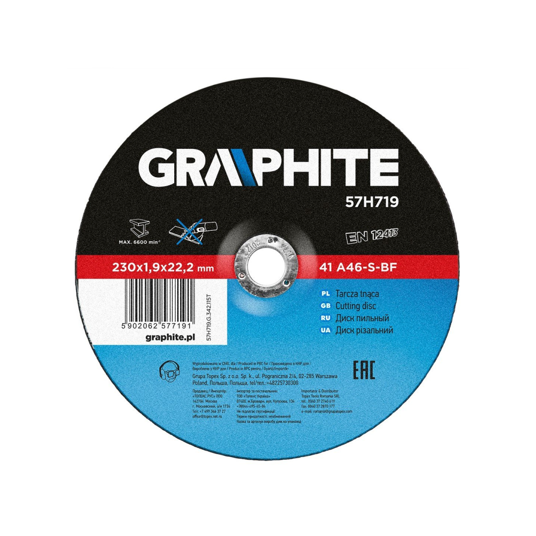 Metalo pjovimo diskas 230 x 1,9 x 22 mm