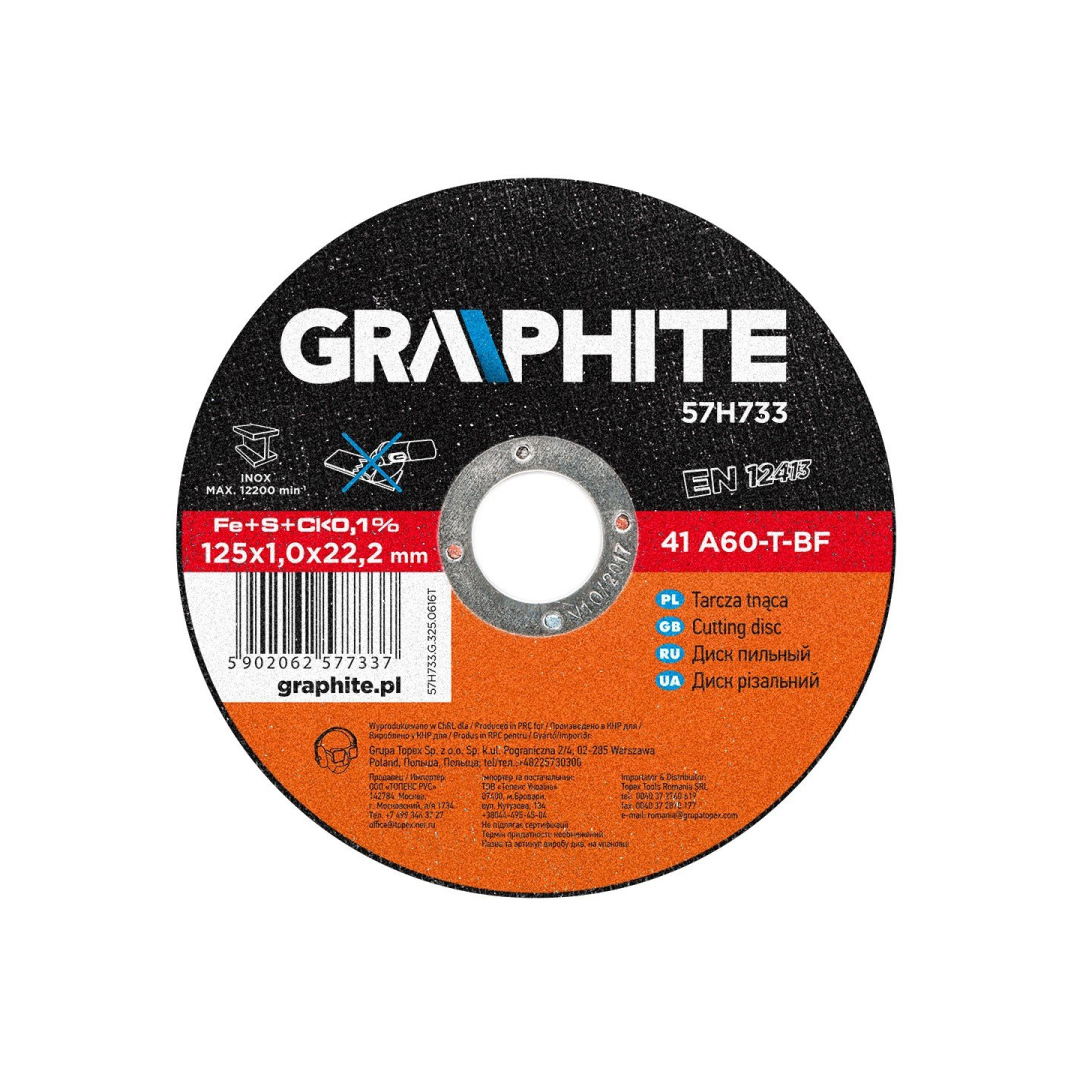 Metalo pjovimo diskas INOX 125 x 1,0 x 22 mm Metalo pjovimo diskas INOX 125 x 1,0 x 22 mm