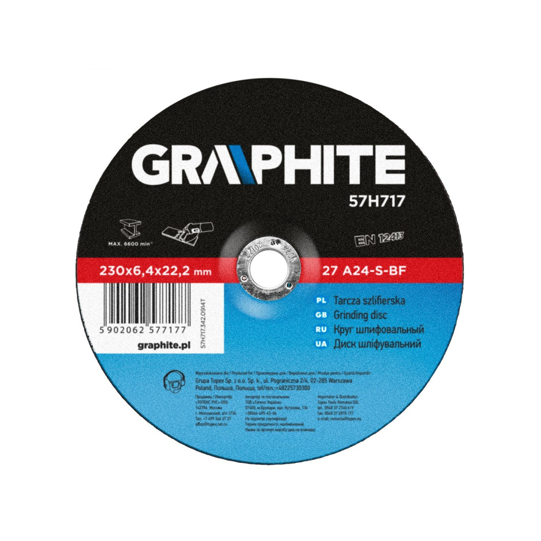 Metalo šlifavimo diskas 230 x 6,4 x 22 mm 27 A24-S Metalo šlifavimo diskas 230 x 6,4 x 22 mm 27 A24-S