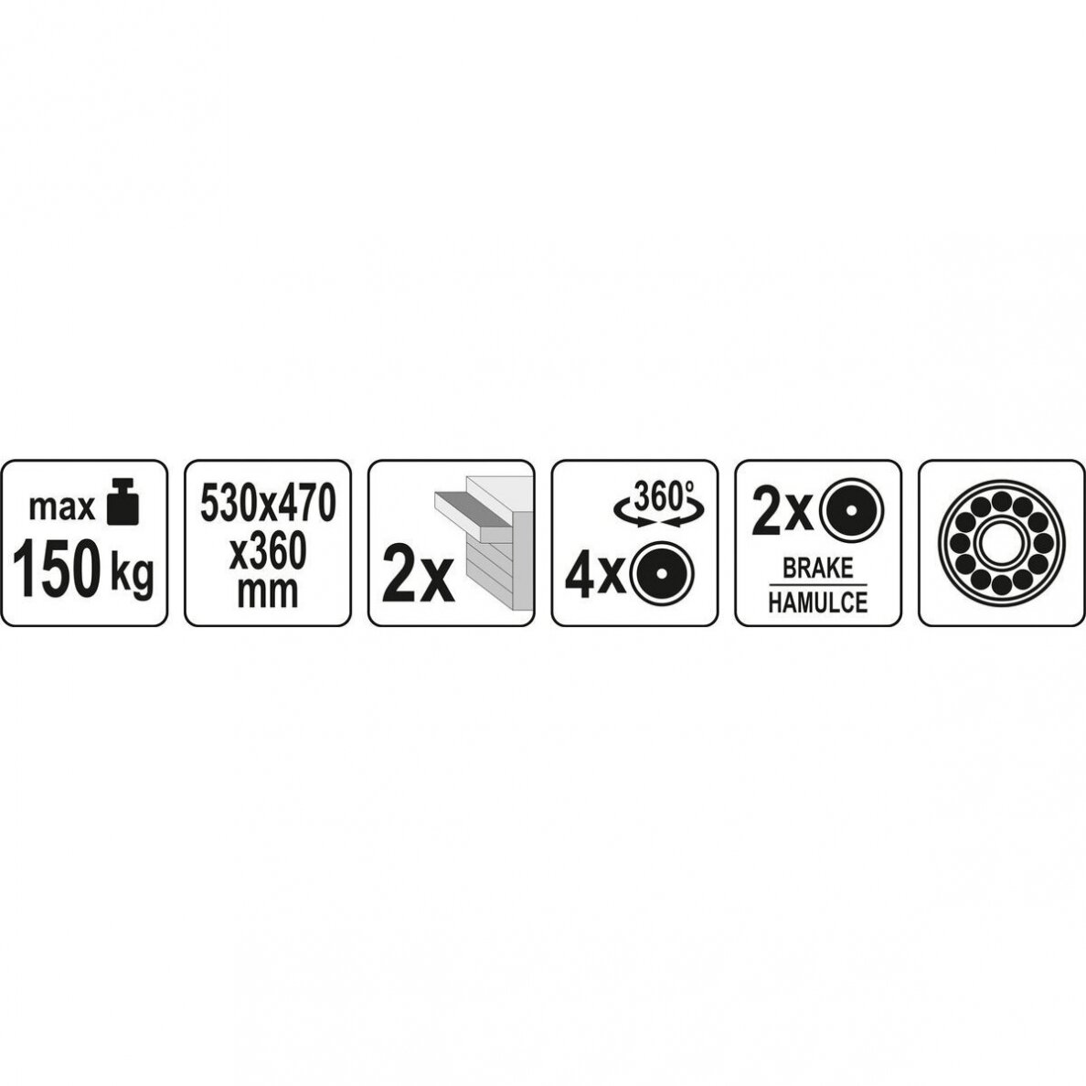Įrankių kėdutė su 2 stalčiais Yato YT-08790 5