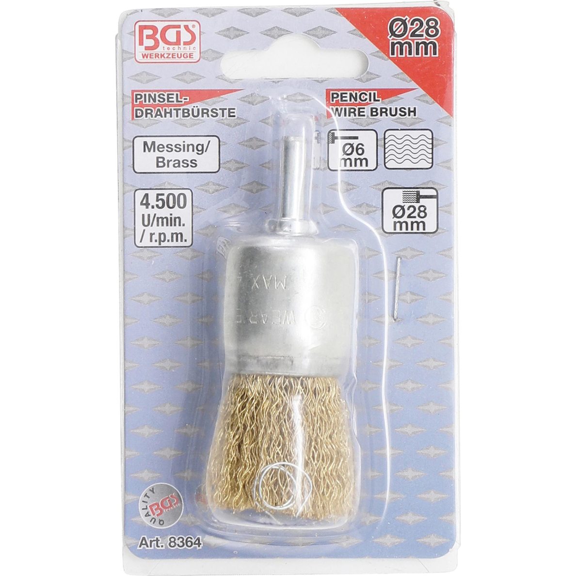 Šepetys vielinis teptuko tipo | padengtas žalvariu | Ø 25 mm (8364) 2 Šepetys vielinis teptuko tipo | padengtas žalvariu | Ø 25 mm (8364) 2