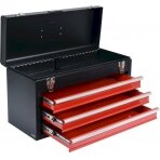 Metalinė įrankių dėžė, tuščia | 3 stalčiai (YT-08873)
