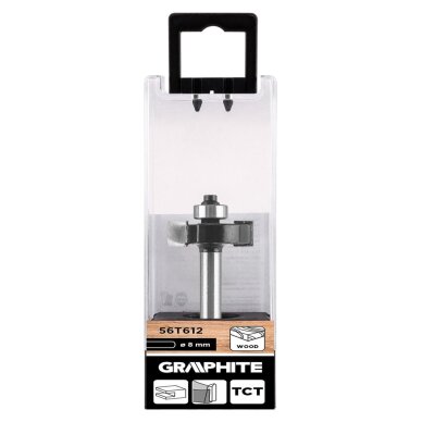 Medienos freza pjaustytuvas su guoliu, dekoratyvinė, widia, 32 x 10 mm, kotas 8 mm 1