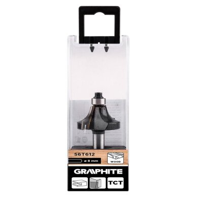 Medienos freza pjaustytuvas su guoliu, dekoratyvinė, Widia, 38,1 x 19 mm, kotas 8 mm 1