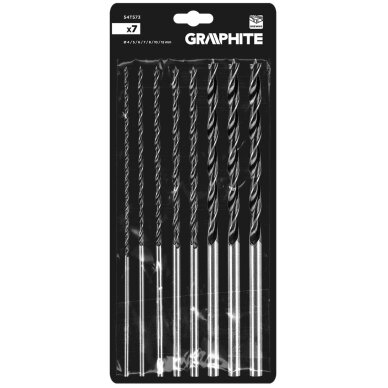 Medienos grąžto rinkinys: 4, 5, 6, 7, 8, 10, 12 x 300 mm, 7 vnt 1