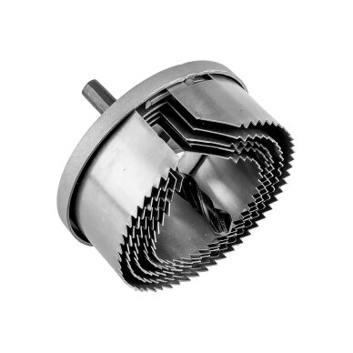 Medinių skylių pjaustyklės 60–95 mm, aukštis 40 mm, 5 dalių rinkinys 2 Medinių skylių pjaustyklės 60–95 mm, aukštis 40 mm, 5 dalių rinkinys 2