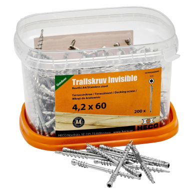 Medsraigčiai terasoms "HECO" 4,2x60 A4, 200 vnt. 1 Medsraigčiai terasoms "HECO" 4,2x60 A4, 200 vnt. 1