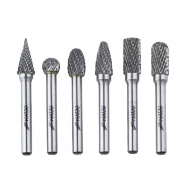 Frezų rinkinys metalui DEDRA 07F502, 6 mm, 6 vnt. Frezų rinkinys metalui DEDRA 07F502, 6 mm, 6 vnt.