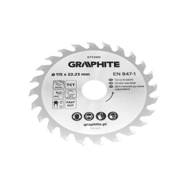 Medžio pjovimo diskas su HM antgaliais 115 x 22,23 mm, 24 dantys 4