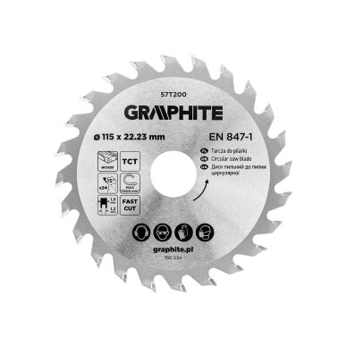 Medžio pjovimo diskas su HM antgaliais 115 x 22,23 mm, 24 dantys