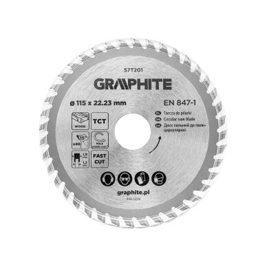 Medžio pjovimo diskas su HM antgaliais 115 x 22,23 mm, 40 dantų 3 Medžio pjovimo diskas su HM antgaliais 115 x 22,23 mm, 40 dantų 3