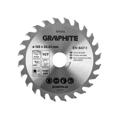 Medžio pjovimo diskas su HM antgaliais 125 x 22,23 mm, 24 dantys