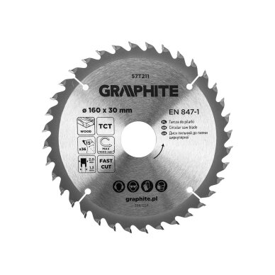 Medžio pjovimo diskas su HM antgaliais 160 x 30 mm, 36 dantys