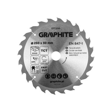 Medžio pjovimo diskas su HM antgaliais 250 x 30 mm, 24 dantys