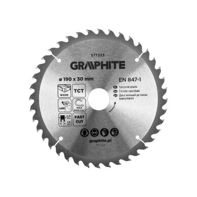 Medžio pjovimo diskas , Widia, 190 x 30 mm, 40 dantų Medžio pjovimo diskas , Widia, 190 x 30 mm, 40 dantų