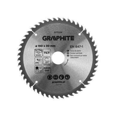 Medžio pjovimo diskas , Widia, 190 x 30 mm, 50 dantų