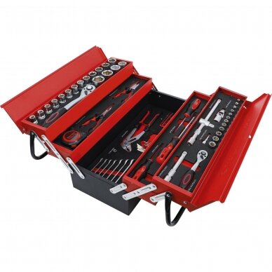 Metalinė įrankių dėžė su įrankiais, BGS-technic, 86 vnt. 2