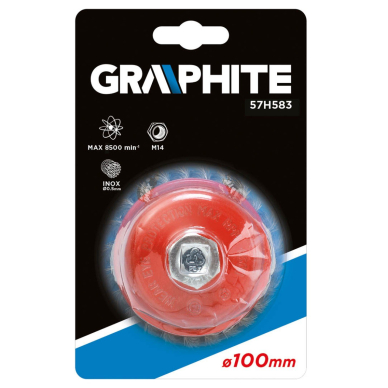 Metalinis šepetys 100 mm x M14, nerūdijanti viela 1