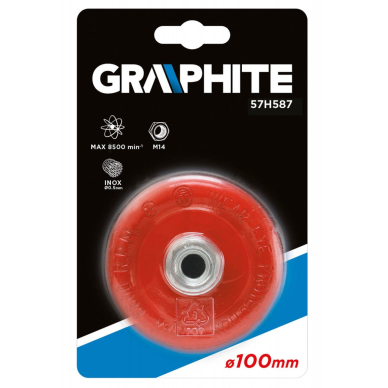 Metalinis šepetys 100mm x M14, nerūdijanti viela 1