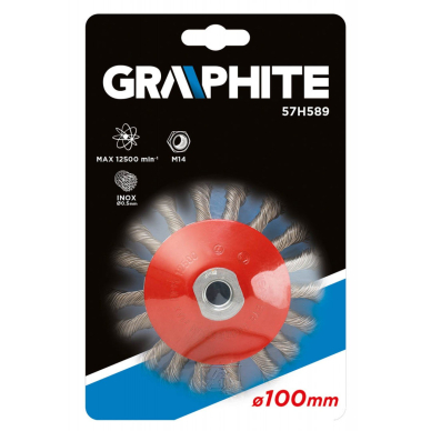 Metalinis šepetys 100mm x M14, nerūdijanti viela 1