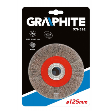 Metalinis šepetys 125mm, nerūdijanti viela 1