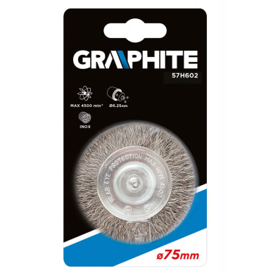 Metalinis šepetys 75mm, nerūdijanti viela (trzpień 1