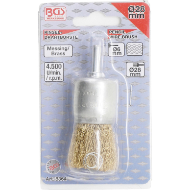 Šepetys vielinis teptuko tipo | padengtas žalvariu | Ø 25 mm (8364) 2 Šepetys vielinis teptuko tipo | padengtas žalvariu | Ø 25 mm (8364) 2