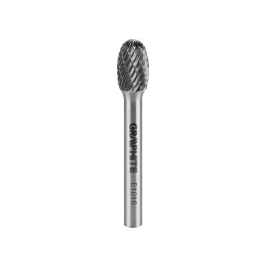 Metalo freza HM, type E (oval), 10 x 16 mm, shank 6 x 45 mm
