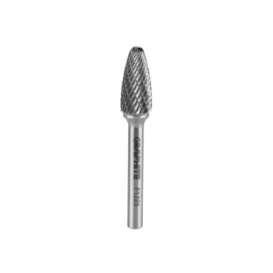 Metalo freza HM, type F (ogival rounded), 12 x 25 mm, shank 6 x 45 mm