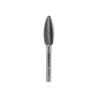 Metalo freza HM, type H (flame), 12 x 32 mm, shank 6 x 45 mm
