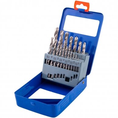 Metalo grąžtų rinkinys 1-10 mm 19 vnt Metalo grąžtų rinkinys 1-10 mm 19 vnt