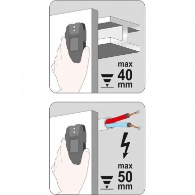 Metalo, medžio profilių ir laidų detektorius Vorel 81786 4 Metalo, medžio profilių ir laidų detektorius Vorel 81786 4