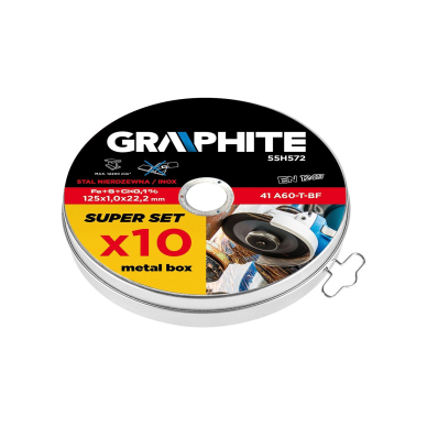 Metalo pj. diskas, 125x1x22.2 mm Graphite 10vnt.