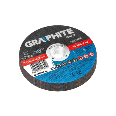 Metalo pjovimo diskai 115 x 1,0 x 22,2 mm, 41 A60-T-BF, 10 vienetų plėvelė 6 Metalo pjovimo diskai 115 x 1,0 x 22,2 mm, 41 A60-T-BF, 10 vienetų plėvelė 6