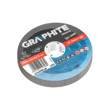 Metalo pjovimo diskai 125 x 1,0 x 22,2 mm, 41 A60-T-BF, 10 vnt. 1