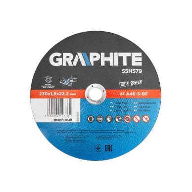 Metalo pjovimo diskai 230 x 1,9 x 22,2 mm, 41 A46-S-BF, 5 vnt.