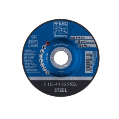 Metalo šlifavimo diskas Ø125x4x22mm E125-4 A24 R SG šlifavimo diskas PFERD 1