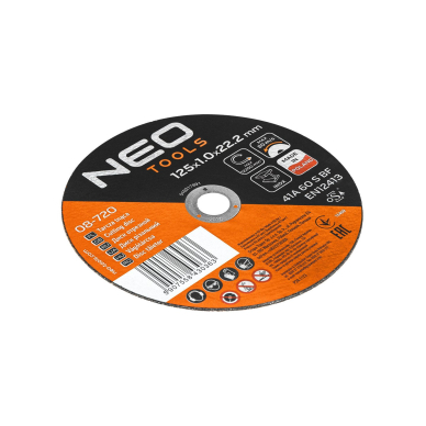 Metalo/INOX pjovimo diskai 125 x 1,0 x 22,2 mm, 41 A60-S-BF, 25 vnt. dėžutė. Pagaminta PL 7