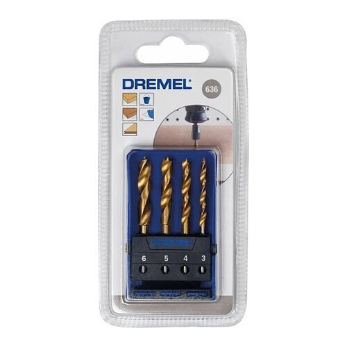 Medienos grąžtų rinkinys Dremel 636, 3/4/5/6 mm, 26150636JA Medienos grąžtų rinkinys Dremel 636, 3/4/5/6 mm, 26150636JA