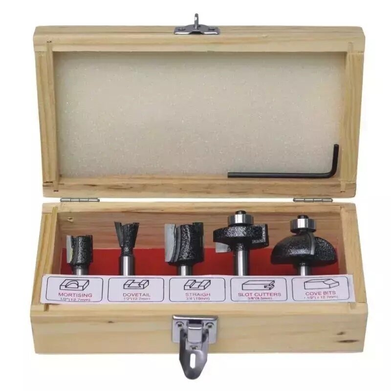 Medžio frezos su karbido plokštelėmis Dedra 0782, 5 vnt