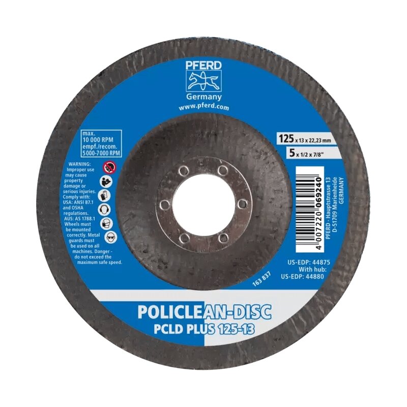 Metalo paviršių valymo diskas PFERD Policlean PCLD Plus 125-13 Metalo paviršių valymo diskas PFERD Policlean PCLD Plus 125-13