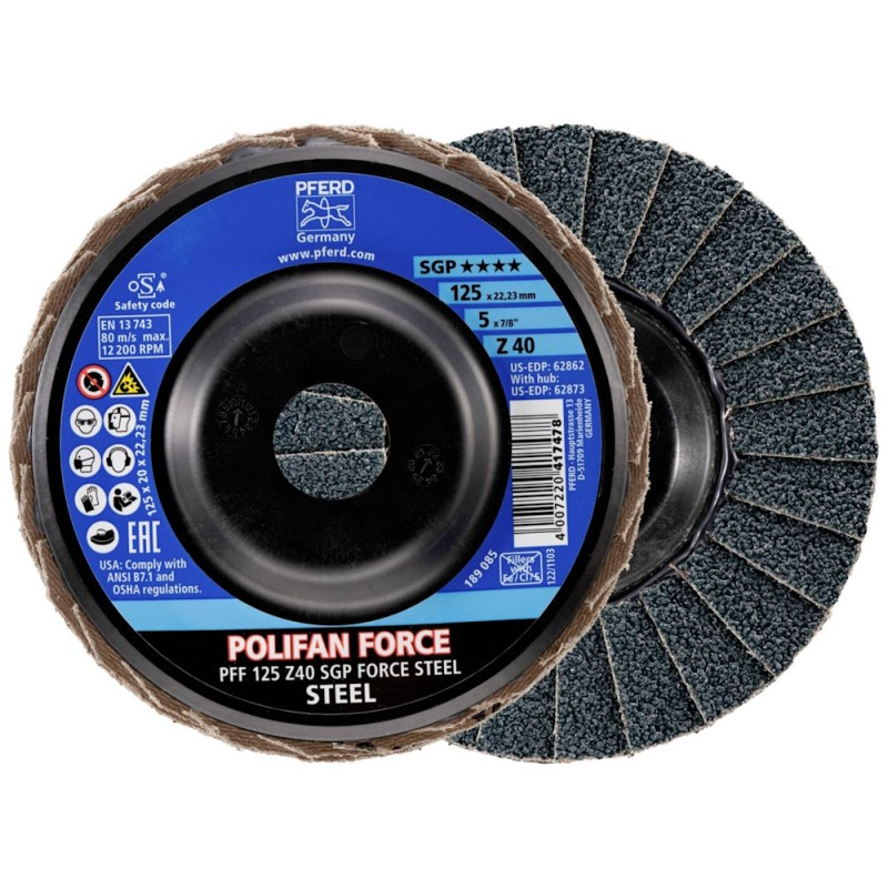 Metalo šlifavimo diskas PFERD PFF125 Z40 SGP Metalo šlifavimo diskas PFERD PFF125 Z40 SGP