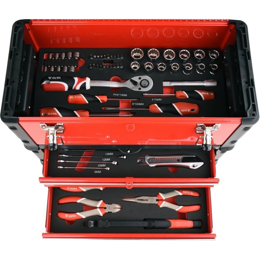 Metalinė dėžė įrankiams ant ratukų Yato YT-09104, su įrankiais, 79 vnt. 5