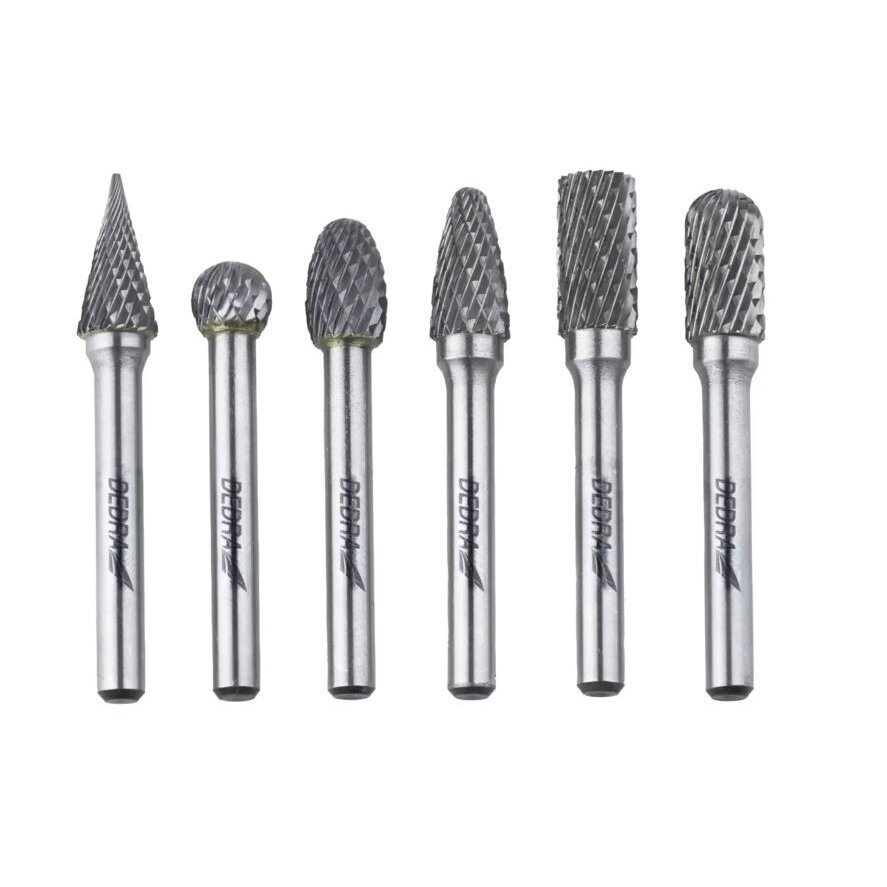 Frezų rinkinys metalui DEDRA 07F502, 6 mm, 6 vnt.