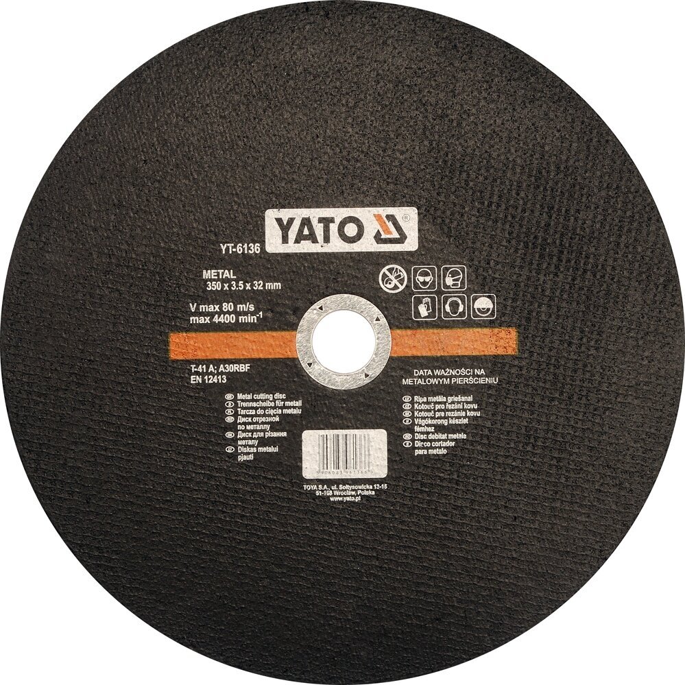 Metalo pjovimo diskas Yato YT-6136, 350x3,5x32 mm Metalo pjovimo diskas Yato YT-6136, 350x3,5x32 mm