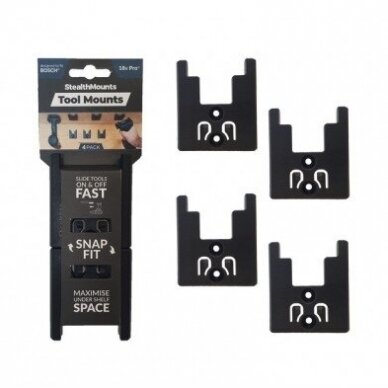 Įrankių laikikliai StealthMounts TM-BO18-BLK-4, skirti "Bosch" 18V, 4 vnt. Įrankių laikikliai StealthMounts TM-BO18-BLK-4, skirti "Bosch" 18V, 4 vnt.