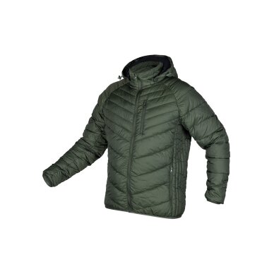 „Mix&Match“ striukė, dygsniuota, pūkinė, lengva, alyvuogių juodos spalvos, dydis XXXL